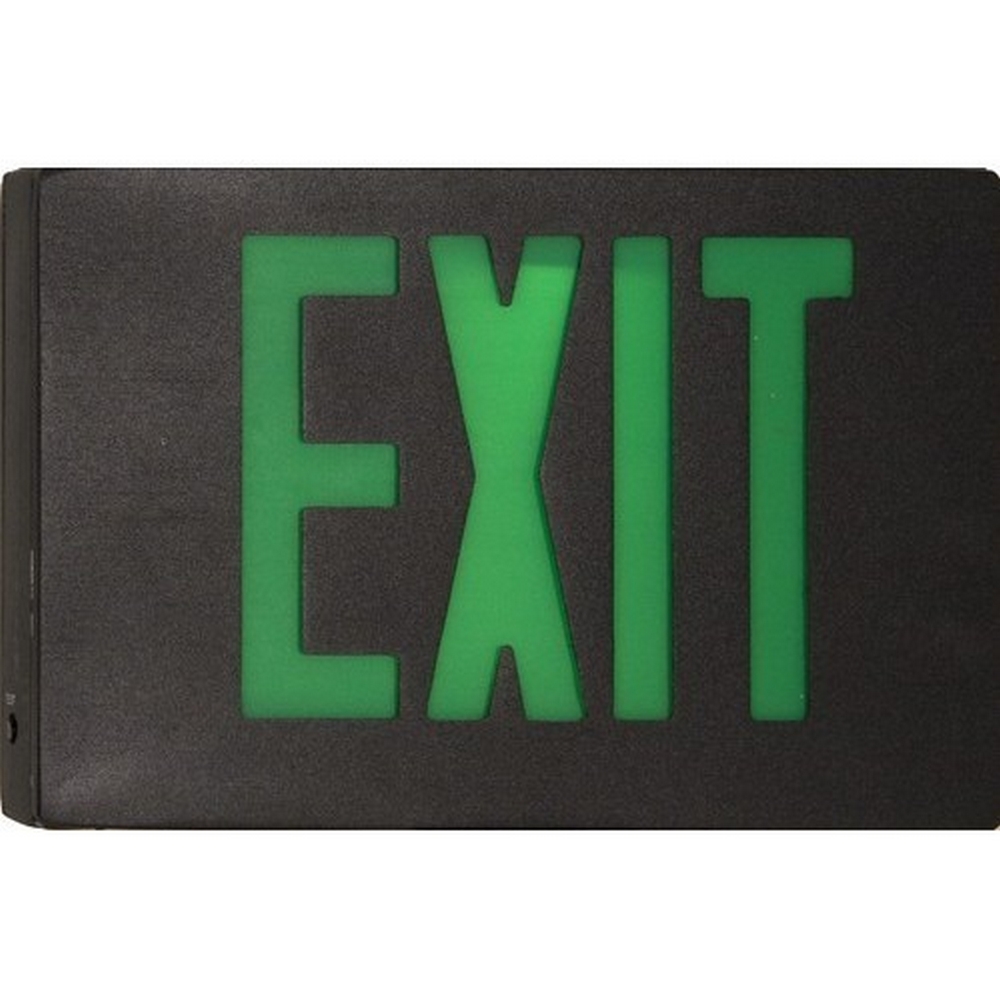 Morris 73364 Cast Aluminum LED Exit Sign - Green LED - Black Housing ...