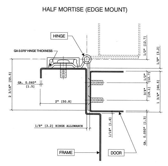 NGP SS304 119" Stainless Steel Continuous Hinge Half Mortise, for 13/4