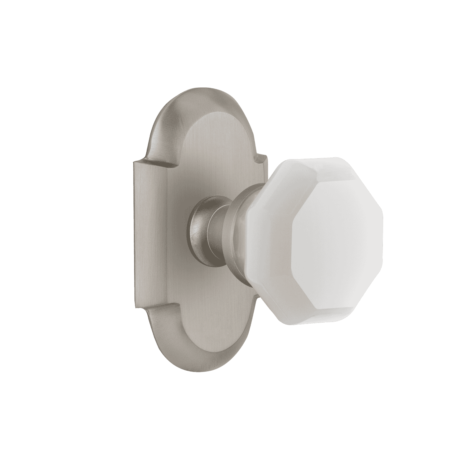 Nostalgic 748010 Cottage Short Plate with White Waldorf Knob, Satin ...